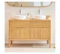 MOB-IN Ensemble Meuble Double Vasque Alaska 120cm + Vasque + Robinet