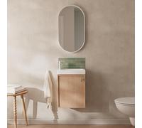 MOB-IN Ensemble Meuble Lave-Mains décor chêne Frame + Miroir