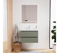MOB-IN Ensemble Meuble Simple Vasque Sorrento 60 cm + Robinet + Miroir