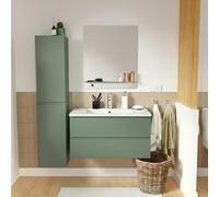 MOB-IN Ensemble Meuble Vasque Sorrento 80cm avec Robinet, Miroir et Colonne