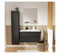 MOB-IN Ensemble Meuble Vasque Sorrento 80cm avec Robinet, Miroir et Colonne