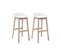 MOB-IN Lot de tabourets de Bar Riva en chêne et Assise Plastique 75cm