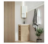 MOB-IN Meuble d'angle Sorrento sur Pieds avec Vasque, Robinet et Armoire Miroir
