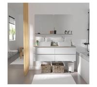 MOB-IN Meuble Double Vasque Sorrento Suspendu avec Plan Effet Bois 120 cm