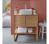 MOB-IN Meuble Simple Vasque chêne Naturel 70 cm avec Vasque carrée
