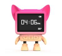 Mobility On Board Réveil-enceinte enfant Dancing Clock – Bluetooth, écran LCD, bruits blancs – Rose