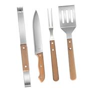 Mobestech 1 ensemble Ustensiles de Barbecue Acier Inoxydable avec Poignées pour Camping et Repas Plein Air Accessoires pour Grillades