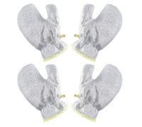 Mobestech 2 Paires Moufles de Nettoyage Cuisine en Pvc Double Couche, Protection des Mains et Boucle Suspendre Pratique pour Usage Ménager Cuisine Couleur Aléatoire