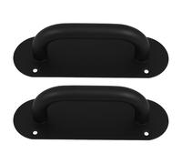 Mobestech 2 Pièces Poignée de Porte Coulissante Noire en Acier Inoxydable | Plaque de Poussée Épaisse, Entraxes 45mm et 128mm, pour Porte Coupe-feu et Usage Polyvalent