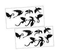 Mobestech 2ensembles Autocollant De Décoration Halloween Sticker Mural Dragon Décorations Halloween Stickers Motifs Dragon Noir
