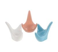Mobestech 3 Pièces Support pour Ocarina en Céramique Chic Base Triangulaire Stable, Compatible 6 et 12 Trous, pour Collectionneurs et Démonstrations Pédagogiques