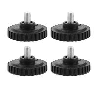 Mobestech 4 Pièces Pieds de Nivellement à Visser M8 en Caoutchouc et Fer Noir pour Balance Électronique, Installation Facile et Connexion Sécurisée, Adaptés aux Tables et Plateformes