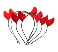 Mobestech 4pcs Bandeau à Cornes de Diable Rouge Léger en Fer et Tissu pour Halloween, Accessoire Créatif et Vif pour Décoration de Cheveux et Costume