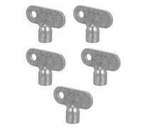 Mobestech 5 Pièces Clé à Radiateur pour Purge de Alliage de Zinc Argenté | Compatible Plupart des Purgeurs, Verrouillage des Robinets, Rotation Facile, Finition Polie pour Radiateurs