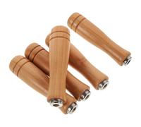 Mobestech 5 Pièces Manche de Lime avec Collerette Métallique d 6mm en Bois | Râpes et Limes Aiguilles, Prise Ergonomique Légère, Surface Lisse Finement Poncée, Usage Atelier