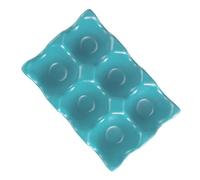 Mobestech 6grilles Boîte De Rangement Œufs Céramique Cases Anti-dérapante Pour Réfrigérateur Plateau Protecteur Chocs Rangement Œufs Frais Élégant Bleu Ciel
