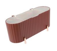 Mobestech Boîte de Rangement Coton Démaquillant Compacte 1 Compartiment Plastique Solide Couleur Brique pour Fournitures Ménagères Bureau Maison Salle de Bain