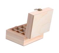Mobestech Boîte de Rangement en Bois Naturel pour 12 Flacons D’Huiles Essentielles Étui Compact et Léger Compartiments Mallette de Transport Sécurisée pour Aromathérapie Usage Maison et