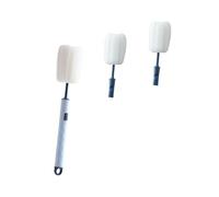 Mobestech Brosse à Bouteille Manche Long et Tête Éponge Remplaçable, Ensemble 3 Pièces, Nettoyage Pratique des Bouteilles D'eau en Pp Bleu