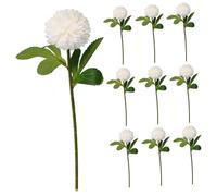 Mobestech Chrysanthèmes Artificiels Blancs en Boule 12 Pièces, Fleurs Décoratives à Tige Unique, Aspect Réaliste, Décoration de Fête de Mariage et Centre de Table D’Automne, Bouquet