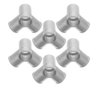 Mobestech Connecteur de Rail de Placard 3 Voies Métal Id19mm, 6 Pièces | Assemblage sans Outil, Finition Polie sans Bavures, Argenté, pour Cadre de Garde-robe et Tuyaux Ronds
