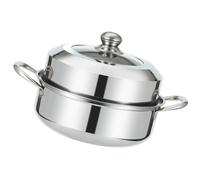 Mobestech Cuiseur vapeur et marmite en acier inoxydable à double paroi, 1 set, double couche, poignée ergonomique, pour cuisson vapeur en cuisine
