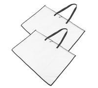 Mobestech Lot de 2 Paquet à Outils de Dessin Transparents Blancs Grand Format, Pochette de Papier à Peindre en PVC Fermeture Éclair, Paquet de Peinture Portable pour Artistes, Rangement