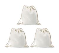 Mobestech Lot de 3 Paquet de Rangement en Coton Cordon de Serrage 20x25 Cm pour Emballage Présent, Sachets Présents Réutilisables pour Bijoux, Bonbons et Petits Objets, Pochette Pratique