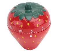 Mobestech Minuteur Mécanique Cuisine Forme Fraise Rouge, Acier Inoxydable et Plastique, Fonction Minuterie, Compact et Portable, Cuisson à Domicile