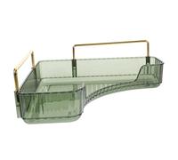 Mobestech Organisateur de Salle de Bain Angle Étagère de Rangement pour Vanity Support de Maquillage et Plateau à Parfum Design Vert Transparent