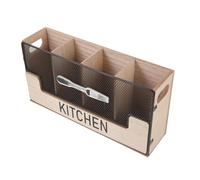 Mobestech Organisateur Multiples de Compartiments Bois Cuisine Couverts en Rustique Grosse Capacité, Design Vintage pour Plan de Travail