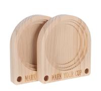 Mobestech Porte-gobelet en Bois 2pcs avec Emplacement Marqueur Double pour Organiser Gobelets Jetables Plan de Travail la Cuisine Lors de Grandes Fêtes