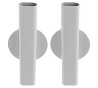 Mobestech Vase Mural Tubulaire Adhésif Blanc Petit Format en Métal, Porte-Fleurs Décoratif pour Salle de Bain Cuisine, Lot de 2 Mini Jardinières Murales pour Plantes Suspendues, Décoration