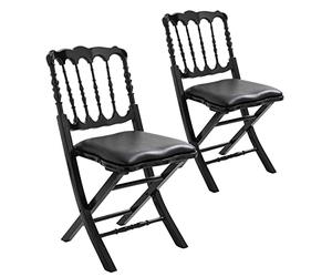 MobEventPro Chaises Pliantes Noires en Bois