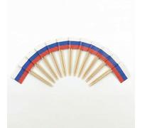 Mobi Lock 120 Pièces de Pics à Cocktail avec Drapeau de la Russie - 6,5 cm (2,5 po) Cure-Dents en Bambou avec Mini-Drapeaux - Pics de décoration pour Amuse-bouches et Boissons