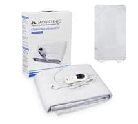 Mobiclinic, Couverture chauffante électrique, 150 x 80 cm, Très faible consommation, 3 niveaux de température, Chauffe-lit ajustable, Marque européenne, Chauffe-matelas, Lavable, Blanc