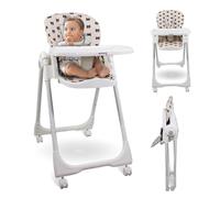 Mobiclinic Chaise haute pour bébé, pliable, convertible en chaise haute pour enfant, Simba, ceinture avec 5 points fixes, roues avec freins