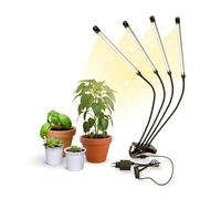 Mobiclinic®, Lampe horticole, Plante interieur, Led, Growflex, 3 modes, 6000k, 10 niveaux de luminosité, Spectre complet, Minuterie, Rotation 360°, 40w, Flexible, Usb (4 Têtes)