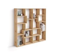 Mobili Fiver, Bibliothèque S Iacopo (160,8 x 158,2 cm), Bois Rustique, Étagère Bibliothèque pour Salon, Bureau, Made in Italy