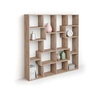 MOBILI FIVER, Bibliothèque S Iacopo (160,8 x 158,2 cm), Chêne Naturel, Étagère Bibliothèque pour Salon, Bureau, Made in Italy