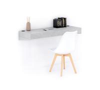 Mobili Fiver, Bureau Suspendu Evolution 120x40, Gris Béton avec Chargeur sans Fil, Made in Italy