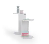 MOBILI FIVER, Lot de 2 Tables d'appoint en métal Camilla, h45 et h55, Blanc, FERP, Table Basse de Salon, Made in Italy