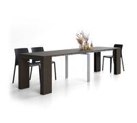 MOBILI FIVER, Table Console Extensible Evolution, 45(305) x80 cm, Noyer Américain, pour 12 Personnes, Console Extensible pour Couloir, Entrée, Salon, Made in Italy