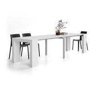 MOBILI FIVER, Table Console Extensible Evolution, 45(305) x90 cm, Frêne Blanc, pour 12 Personnes, Console Extensible pour Couloir, Entrée, Salon, Made in Italy