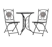 Mobilier de bistro 3 pcs mosaïque Carreaux céramiques Gris