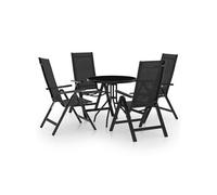 vidaXL Ensemble Bistro 5 pièces noir et anthracite