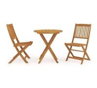 vidaXL Ensemble de jardin 3 pièces pliable en bois massif d'acacia
