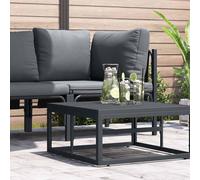vidaXL Meuble de jardin avec coussins Anthracite Acier 80 x 80 x 71 cm