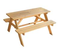Mobilier de jardin - FUN HOUSE - Table pique-nique en bois H.53 x L.95 x P.100 cm - Montage facile !
