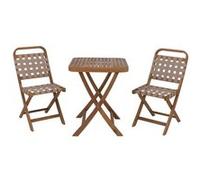 Mobilier de jardin MENDLER HWC-P70 Tressage en corde Bois d'acacia pliable naturel, crème Beige